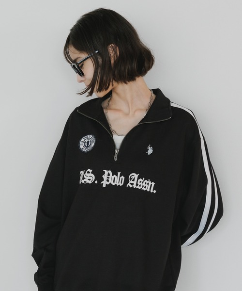 U.S. POLO ASSN.(ユーエスポロアッスン)の「U.S. POLO ASSN./ユーエスポロアッスン ハーフジップスウェット トレーナー 刺繍(スウェット・メンズ・ネイビー/ブラック/アイボリー/グレー・L/M/S)」の1枚目の写真
