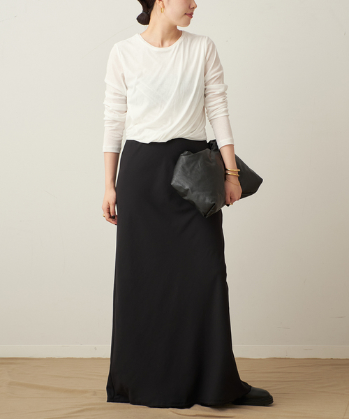 plage(プラージュ)の「balloon cotton long Tシャツ(Tシャツ/カットソー・レディース・ホワイト/ブラック・FREE)」の12枚目の写真