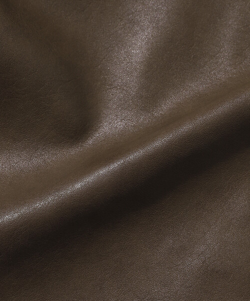 Firsthand（ファーストハンド）の「Firsthand/ファーストハンド オーバーサイズ レザレットブルゾン / 異素材切り替え / 2WAY スタンドカラー ブルゾン（ブルゾン・レディース・ブラウン/キャメル・ﾌﾘ-）」の21枚目の写真