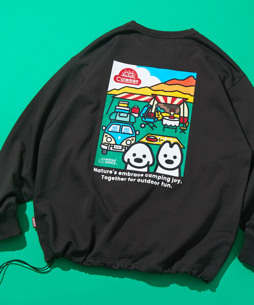COLEMAN(コールマン)の「Coleman/コールマン Coleman×matsui×FREAK'S STORE 別注 コールマン matsui Camping Joy ドローコード クルーネック スウェット(スウェット・メンズ・チャコールグレー/ライトグレー/オフホワイト/マスタード・MEDIUM/LARGE)」の6枚目の写真