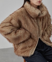 MONO-MART(モノマート)の【nui nullu】スタンドカラーボリュームファーショートブルゾン(ブルゾン)