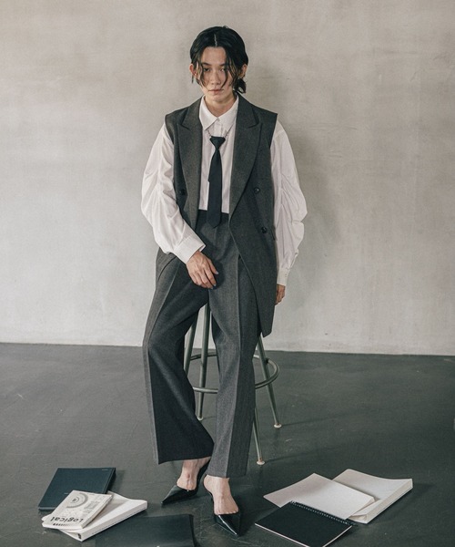 LEPSIM(レプシィム)の「《オフィスライン》ワイドタックパンツ 582113(その他パンツ・レディース・ブラウン/グレー/ブラック・FREE)」の10枚目の写真