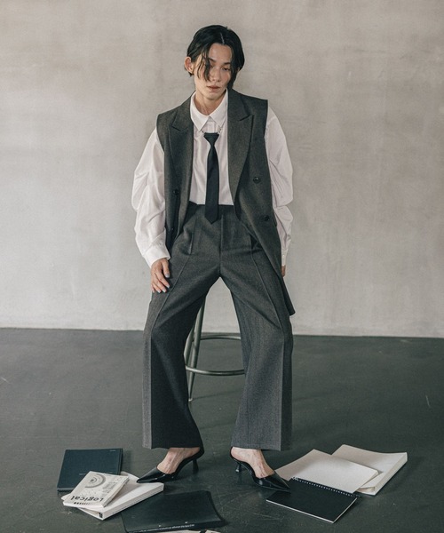 LEPSIM(レプシィム)の「《オフィスライン》ワイドタックパンツ 582113(その他パンツ・レディース・ブラウン/グレー/ブラック・FREE)」の11枚目の写真