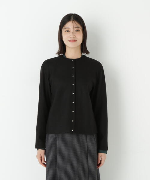 human woman（ヒューマンウーマン）の「◆ミルドジャージーカーディガン（カーディガン/ボレロ・レディース・ブラック/ネイビー/ライトグリーン/ホワイト系その他/ブラウン系その他・MEDIUM）」の13枚目の写真