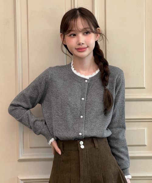 セール】【着用動画あり・4色展開】パールボタンカーディガン/2025 AW