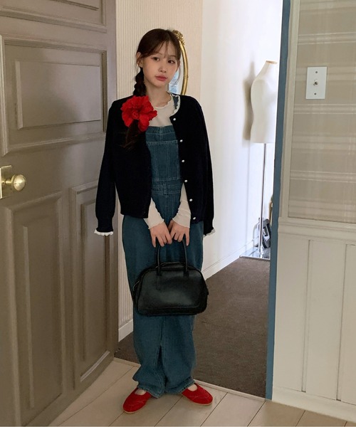 by muni:r（バイ ムニール）の「【お気に入り登録数11,000突破・着用動画あり・4色展開】パールボタンカーディガン（ニット/セーター・レディース・ネイビー/ブラック/アイボリー/グレー・FREE）」の16枚目の写真