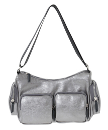 METALLIC MULTI POCKET SHOULDER BAG
