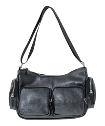 METALLIC MULTI POCKET SHOULDER BAG