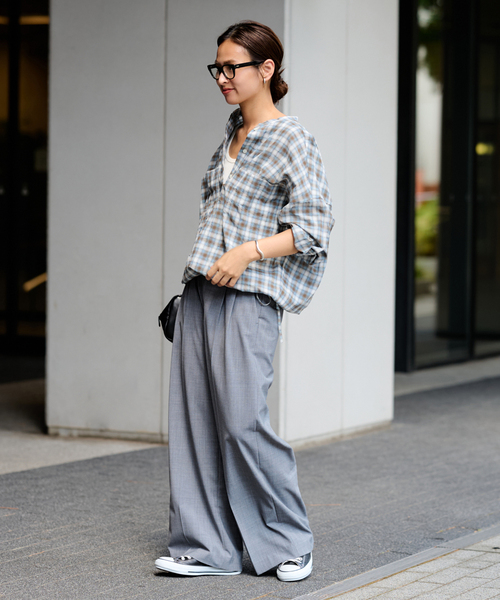 FRAMeWORK（フレームワーク）の「シアーチェックドロストシャツ（シャツ/ブラウス・レディース・スカイブルー/ブラウン・FREE）」の20枚目の写真