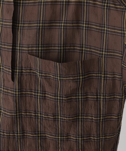 FRAMeWORK（フレームワーク）の「シアーチェックドロストシャツ（シャツ/ブラウス・レディース・スカイブルー/ブラウン・FREE）」の5枚目の写真