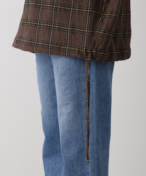 FRAMeWORK（フレームワーク）の「シアーチェックドロストシャツ（シャツ/ブラウス・レディース・スカイブルー/ブラウン・FREE）」の3枚目の写真