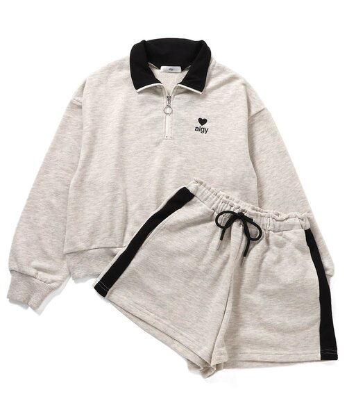 algy（アルジー）の「ハーフジップウラ毛セットアップ（セットアップ・キッズ・ブラック/アイボリー・XX-SMALL/X-SMALL/MEDIUM/SMALL）」の3枚目の写真
