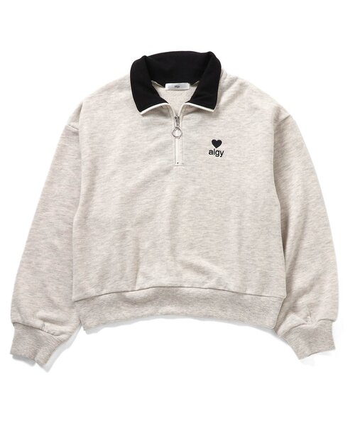 algy（アルジー）の「ハーフジップウラ毛セットアップ（セットアップ・キッズ・ブラック/アイボリー・XX-SMALL/X-SMALL/MEDIUM/SMALL）」の4枚目の写真