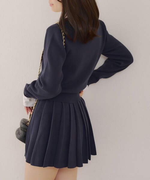 continuer de NICE CLAUP（コンティニューデナイスクラップ）の「【WEB限定】ドッキングポロ＆ミニプリーツスカート（ワンピース・レディース・ネイビー/トップグレー・FREE）」の21枚目の写真