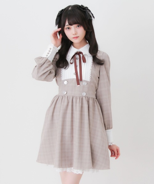DearMyLove(ディアマイラブ)の「2wayケープお嬢様ワンピース(ワンピース・レディース・グレー/ブラック/ブラウン/チェック・MEDIUM/LARGE/LL/3L)」の10枚目の写真