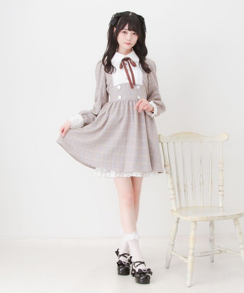 DearMyLove(ディアマイラブ)の「2wayケープお嬢様ワンピース(ワンピース・レディース・グレー/ブラック/ブラウン/チェック・MEDIUM/LARGE/LL/3L)」の11枚目の写真