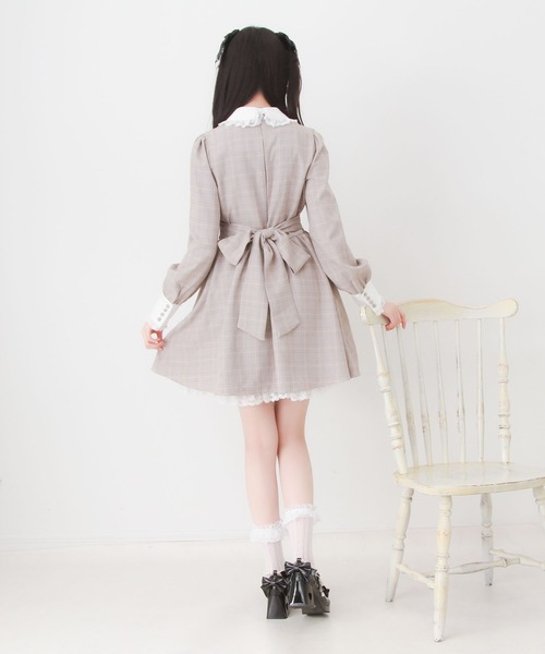 DearMyLove(ディアマイラブ)の「2wayケープお嬢様ワンピース(ワンピース・レディース・グレー/ブラック/ブラウン/チェック・MEDIUM/LARGE/LL/3L)」の12枚目の写真