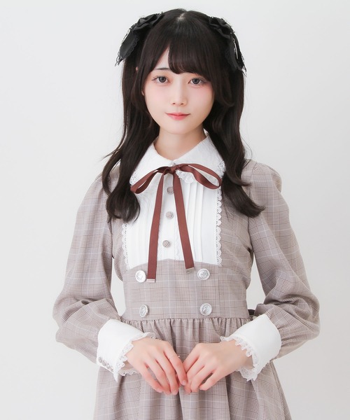 DearMyLove(ディアマイラブ)の「2wayケープお嬢様ワンピース(ワンピース・レディース・グレー/ブラック/ブラウン/チェック・MEDIUM/LARGE/LL/3L)」の13枚目の写真