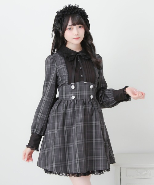 DearMyLove(ディアマイラブ)の「2wayケープお嬢様ワンピース(ワンピース・レディース・グレー/ブラック/ブラウン/チェック・MEDIUM/LARGE/LL/3L)」の20枚目の写真