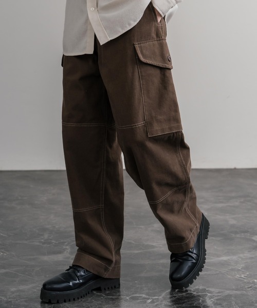 KRIFF MAYER（クリフメイヤー）の「KRIFF MAYER ヴィンテージライクダックコンバットワークカーゴパンツ 2515116（カーゴパンツ・メンズ・カーキ/ダークブラウン/ブラック/ナチュラル/ベージュ・L/XL/M）」の3枚目の写真