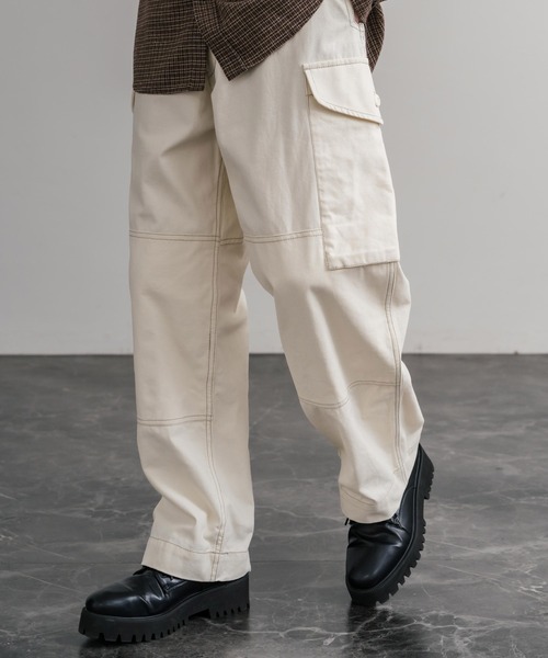 KRIFF MAYER（クリフメイヤー）の「KRIFF MAYER ヴィンテージライクダックコンバットワークカーゴパンツ 2515116（カーゴパンツ・メンズ・カーキ/ダークブラウン/ブラック/ナチュラル/ベージュ・L/XL/M）」の4枚目の写真