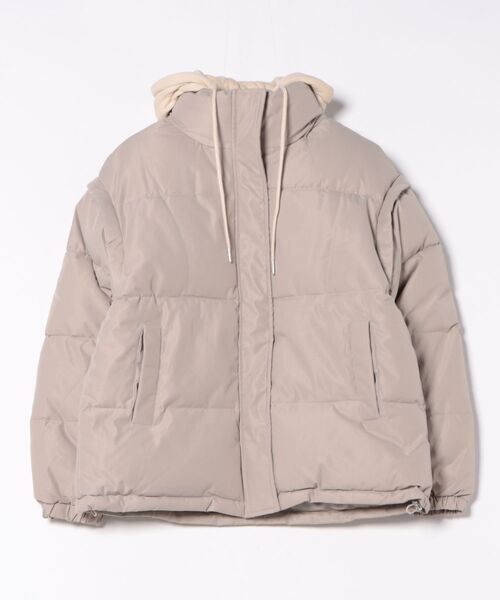 セール】3WAY 袖&フード脱着 スタンドカラー エコダウンジャケット
