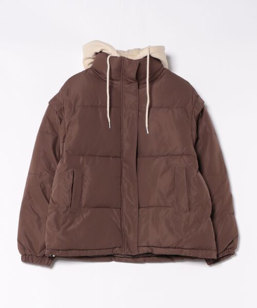 セール】3WAY 袖&フード脱着 スタンドカラー エコダウンジャケット
