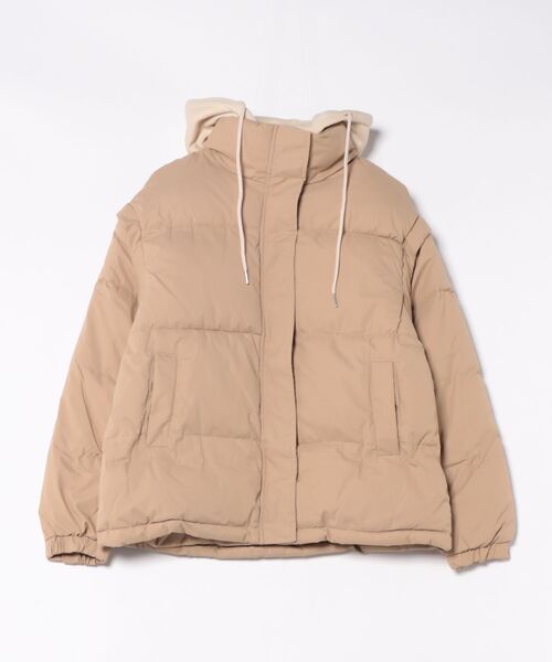 セール】3WAY 袖&フード脱着 スタンドカラー エコダウンジャケット