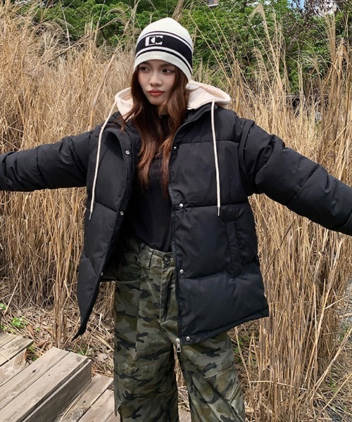 セール】3WAY 袖&フード脱着 スタンドカラー エコダウンジャケット