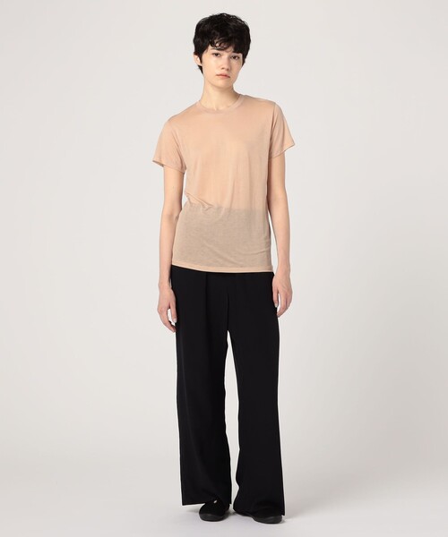 BASERANGE(ベースレンジ)の「BASERANGE バンブー クルーネックプルオーバー(Tシャツ/カットソー・レディース・ホワイト/ライトベージュ/ベージュ・S)」の4枚目の写真