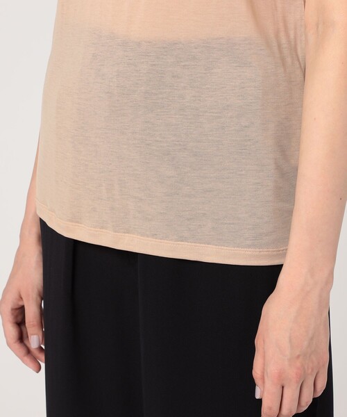BASERANGE(ベースレンジ)の「BASERANGE バンブー クルーネックプルオーバー(Tシャツ/カットソー・レディース・ホワイト/ライトベージュ/ベージュ・S)」の11枚目の写真