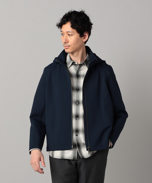 COMME CA MEN(コムサメン)の「ダウンファブリック フード着脱 ブルゾン(ブルゾン・メンズ・ネイビー/ブラック・M/L/S)」の1枚目の写真