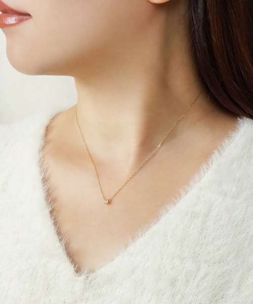 TAKE-UP（テイクアップ）の「数量限定YG プリンセスカットダイヤモンドネックレス（ネックレス・レディース・イエローゴールド・FREE）」の4枚目の写真