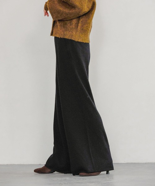 A part by(アパートバイ)の「ニットストレートパンツ(その他パンツ・レディース・アイボリー/ブラック/チャコールグレー・FREE)」の12枚目の写真