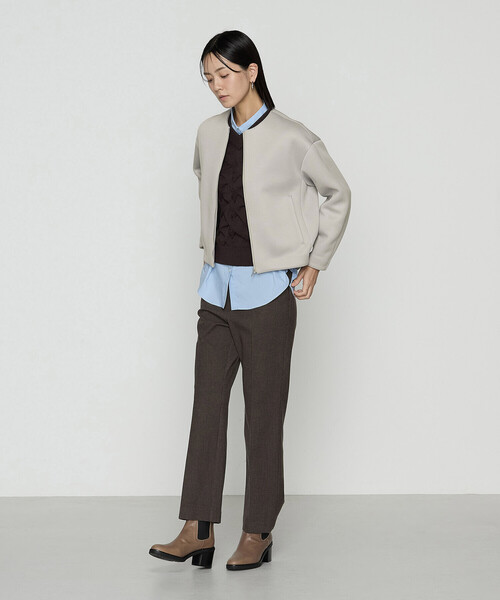 COMME CA(コムサ)の「ダブルエアーダンボール ノーカラーブルゾン(ブルゾン・レディース・ブラック/ライトグレー/ブルー系その他・9号)」の4枚目の写真