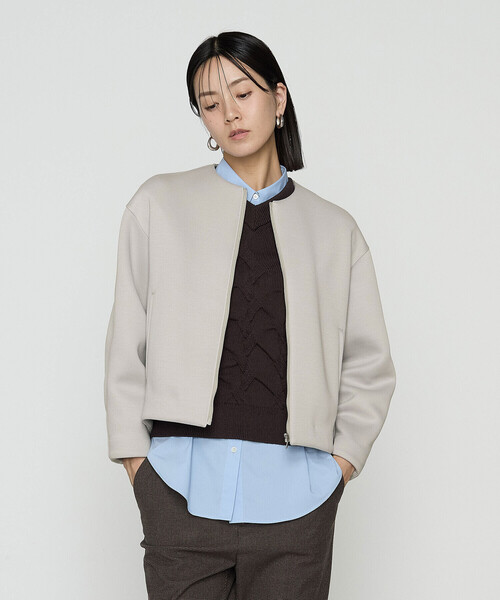 COMME CA(コムサ)の「ダブルエアーダンボール ノーカラーブルゾン(ブルゾン・レディース・ブラック/ライトグレー/ブルー系その他・9号)」の5枚目の写真