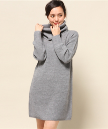 YECCA VECCA | オフタートル片畦ニットワンピース(ワンピース)