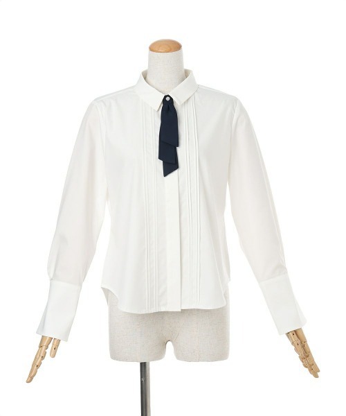 an another angelus（アンアナザーアンジェラス）の「ビジュー釦タイ付きシャツ（シャツ/ブラウス・レディース・オフホワイト/ベージュ・FREE）」の12枚目の写真