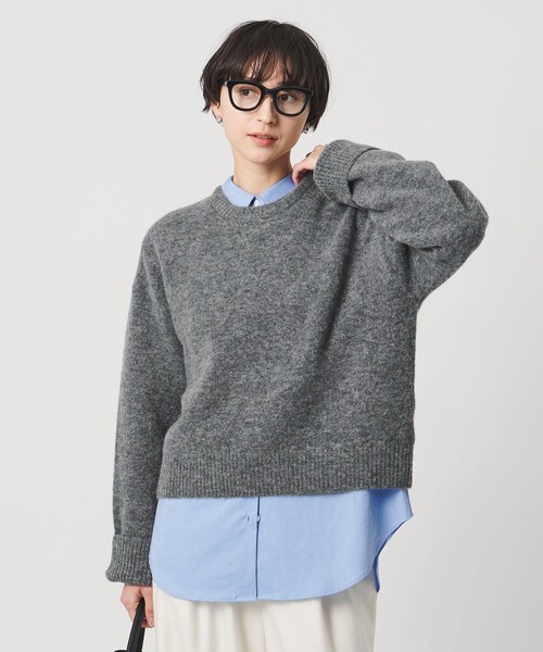 UNITED ARROWS（ユナイテッドアローズ）の「ワイドスリーブ プルオーバーニット（ニット/セーター・レディース・グレー系/ベージュ/イエロー・FREE）」の2枚目の写真