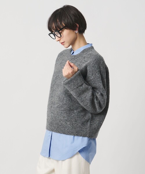 UNITED ARROWS（ユナイテッドアローズ）の「ワイドスリーブ プルオーバーニット（ニット/セーター・レディース・グレー系/ベージュ/イエロー・FREE）」の5枚目の写真