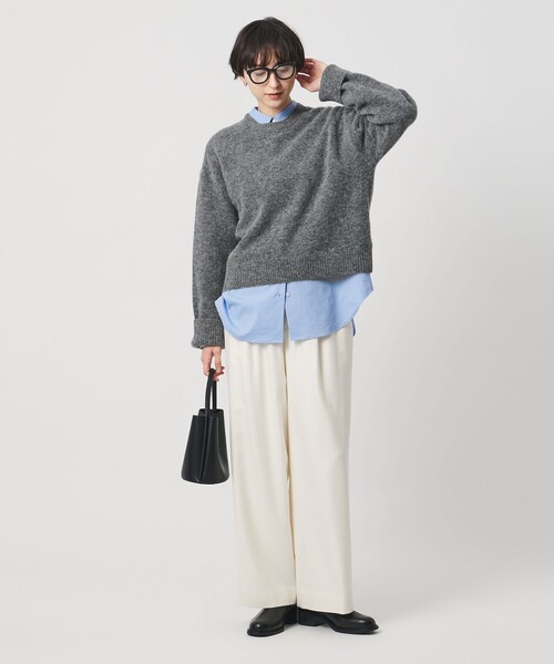 UNITED ARROWS（ユナイテッドアローズ）の「ワイドスリーブ プルオーバーニット（ニット/セーター・レディース・グレー系/ベージュ/イエロー・FREE）」の6枚目の写真