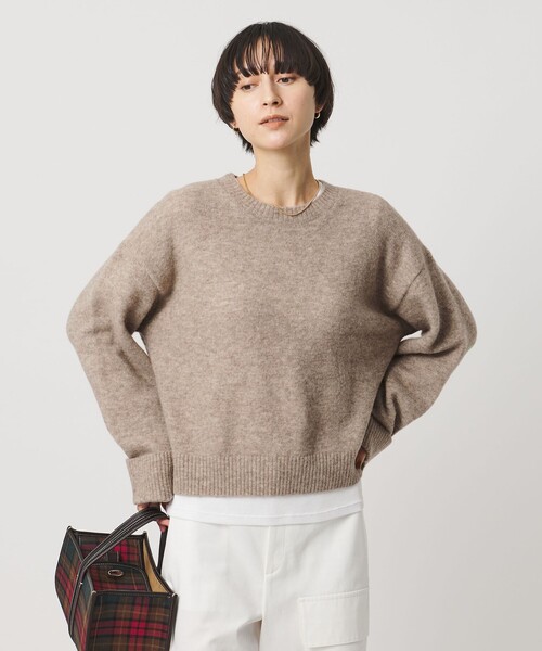 UNITED ARROWS（ユナイテッドアローズ）の「ワイドスリーブ プルオーバーニット（ニット/セーター・レディース・グレー系/ベージュ/イエロー・FREE）」の7枚目の写真