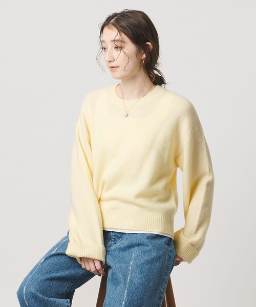 UNITED ARROWS（ユナイテッドアローズ）の「ワイドスリーブ プルオーバーニット（ニット/セーター・レディース・グレー系/ベージュ/イエロー・FREE）」の17枚目の写真