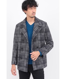 HIGH STREET（ハイストリート）の「ﾂｲｰﾃﾞｨﾆｯﾄﾁｪｯｸPｺｰﾄ（ピーコート）」