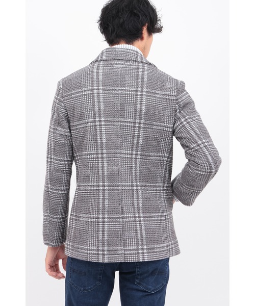 HIGH STREET(ハイストリート)の「ツイーディニットチェックPコート(ピーコート・メンズ・ブラック/グレー・SMALL/MEDIUM/LARGE)」の7枚目の写真
