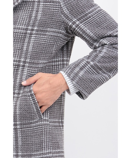 HIGH STREET(ハイストリート)の「ツイーディニットチェックPコート(ピーコート・メンズ・ブラック/グレー・SMALL/MEDIUM/LARGE)」の10枚目の写真