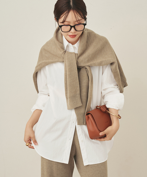 plage（プラージュ）の「Typewriter Elegant シャツ（シャツ/ブラウス・レディース・ホワイト/ブラウン・FREE）」の2枚目の写真