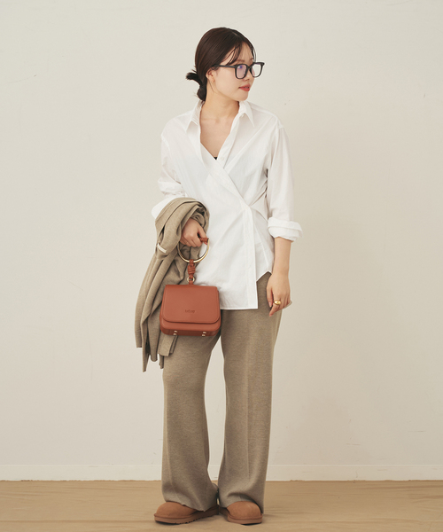 plage（プラージュ）の「Typewriter Elegant シャツ（シャツ/ブラウス・レディース・ホワイト/ブラウン・FREE）」の4枚目の写真