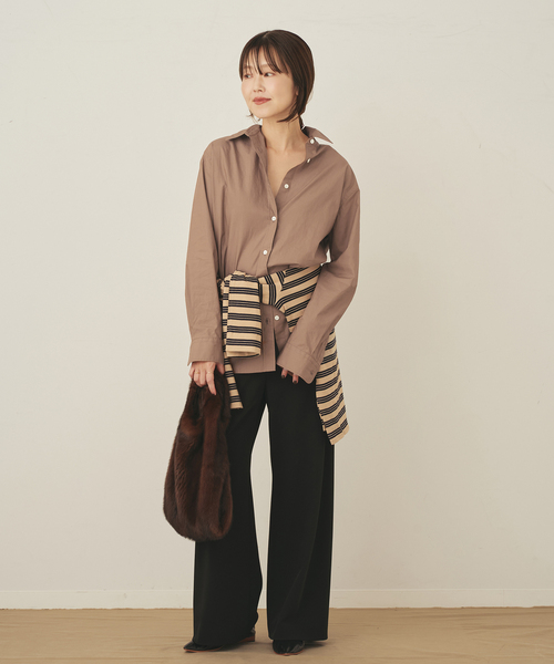 plage（プラージュ）の「Typewriter Elegant シャツ（シャツ/ブラウス・レディース・ホワイト/ブラウン・FREE）」の5枚目の写真