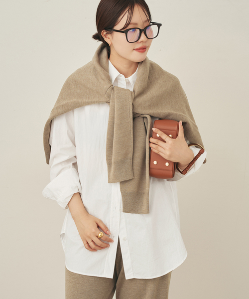 plage（プラージュ）の「Typewriter Elegant シャツ（シャツ/ブラウス・レディース・ホワイト/ブラウン・FREE）」の9枚目の写真